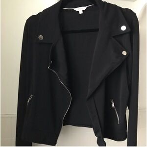 Candie’s Junior Black Moto Zip Cropped Jacket Size Medium